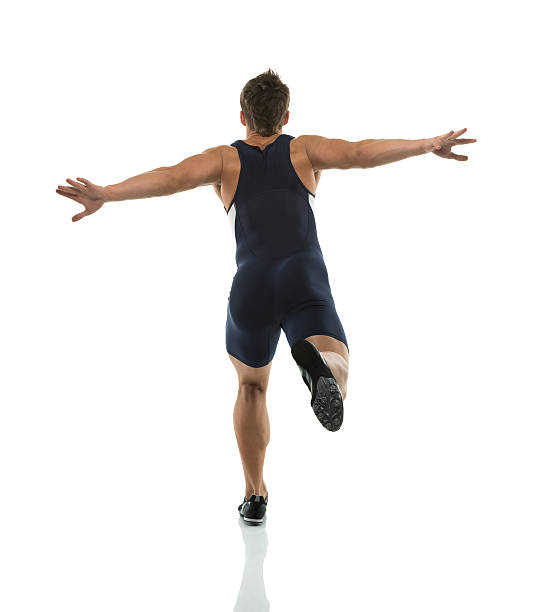istock Rear view of a young athlete running 187363287