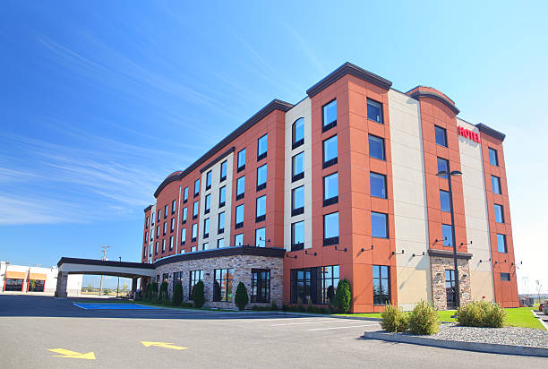 Modern Hotel Building in Summer stock photo