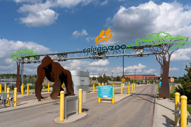 Calgary Zoo entrance. Calgary, Alberta, Canada-July 4, 2023.