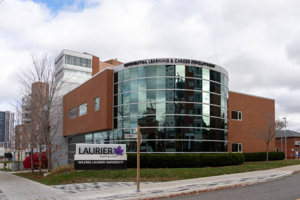 Laurier Career Development Centre in Wilfrid Laurier University campus in Waterloo, Ontario, Canada Laurier Career Development Centre in Wilfrid Laurier University campus in Waterloo, Ontario, Canada, on October 28, 2023. Wilfrid Laurier University is a public university. wilfrid laurier stock pictures, royalty-free photos & images