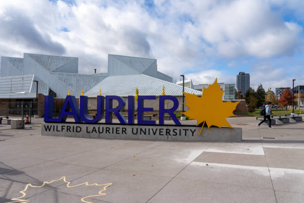 Wilfrid Laurier University ground sign at campus in Waterloo, Ontario, Canada Wilfrid Laurier University ground sign at campus in Waterloo, Ontario, Canada, on October 28, 2023. Wilfrid Laurier University is a public university. wilfrid laurier stock pictures, royalty-free photos & images