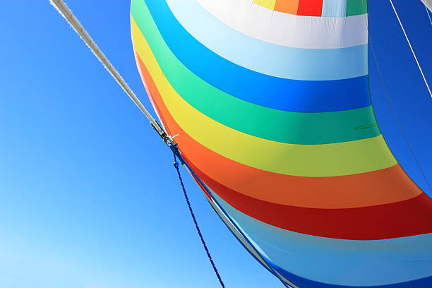 istock The wind has filled colorful spinnaker sail 187372213