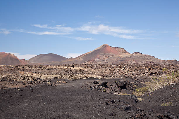 Volcanos em Lanzarote, Espanha, Ilhas Canárias - foto de acervo