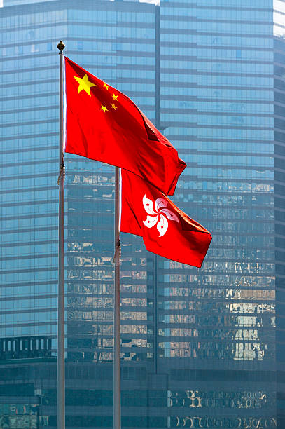 istock China & Hong Kong flag 187376621