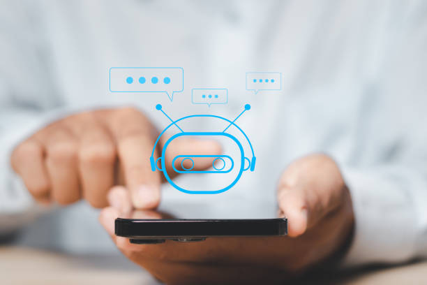 istock Chatbot Ai technology. Businessman using digital chatbot with smartphone to assistant conversation for provide access to data growth of business in network, Changing technology to help with business. 1873789735