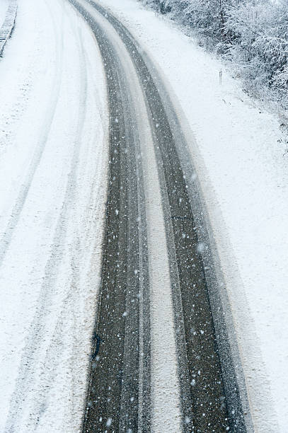 istock Road covered with snow and ice 187379811