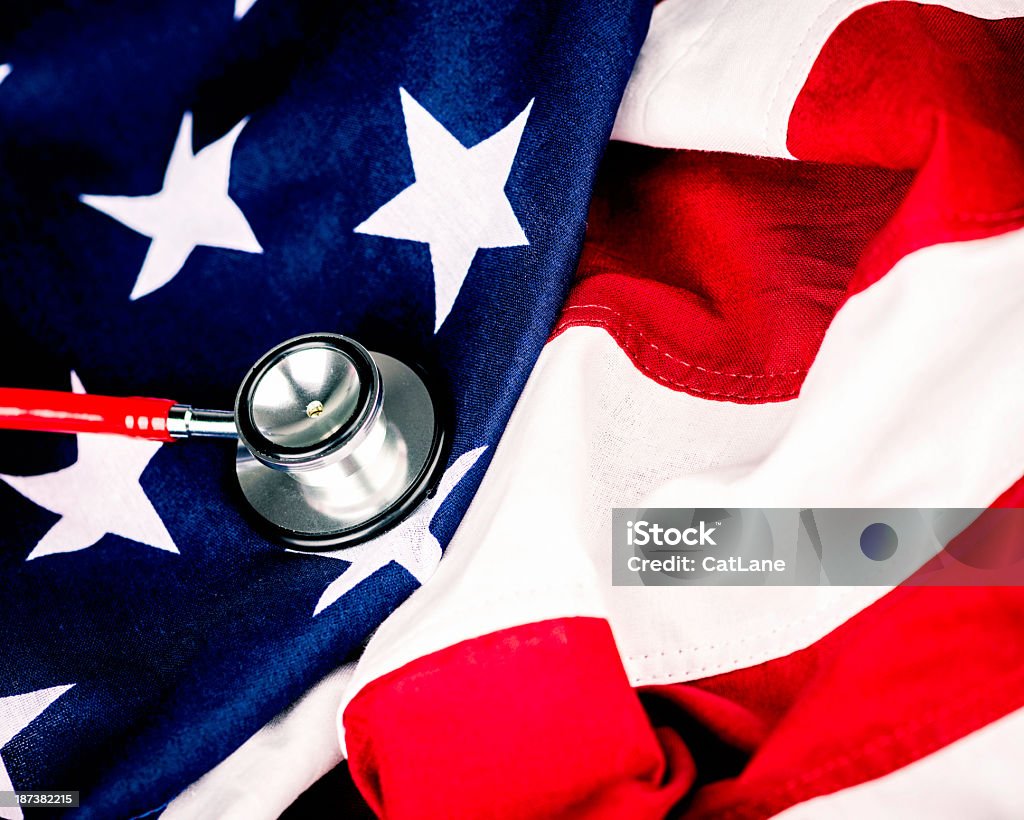 Amerykańskie służby zdrowia - Zbiór zdjęć royalty-free (Amerykańska flaga)