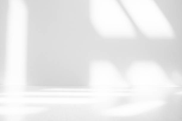 istock Wall interior background, studio and backdrops show products.with shadow from window color white . background for text insertion and presentation product 1873853215