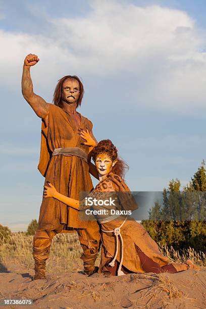 Cheetah And Lion People Stock Photo - Download Image Now - Anthropomorphic, Beauty In Nature, Fantasy