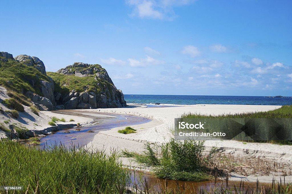 Sandvesanden beach auf Karmöy im westlichen Teil von Norwegen - Lizenzfrei Anhöhe Stock-Foto