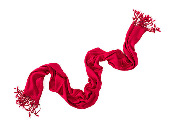 Female red pashmina scarf isolated on white background