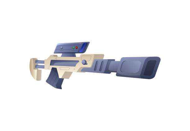 istock Space alien blaster laser or plasma gun cartoon vector illustration isolated. 1873871963