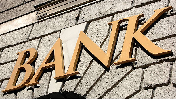 istock Bank Sign on Building 187388360