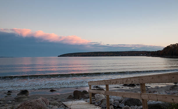 istock Hubbards Cove Nova Scotia dusk beach walkway 187388406