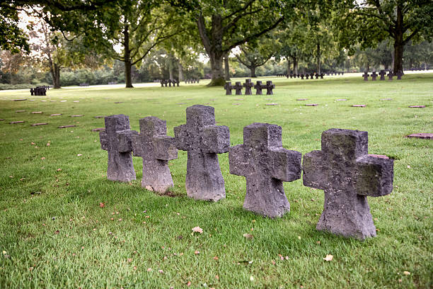 istock Cross Tombstones 187388449