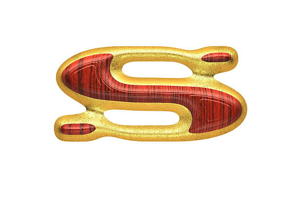 istock isolated golden figure with red wood 187388966