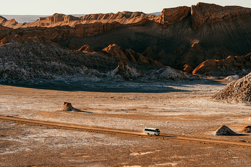 Motorhome crossing the Atacama Desert