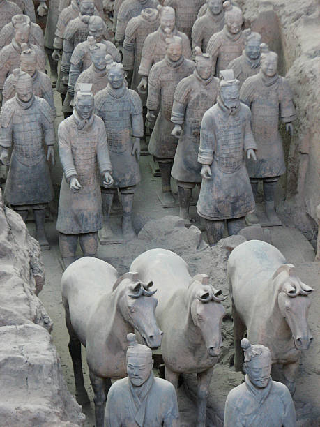 「テラコッタウォリアーズ - horse terracotta soldiers china terracotta ストックフォトと画像