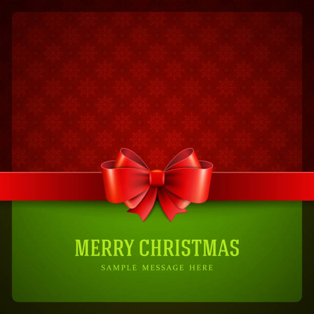 istock Merry Christmas card ornament and bow decoration background 187392688