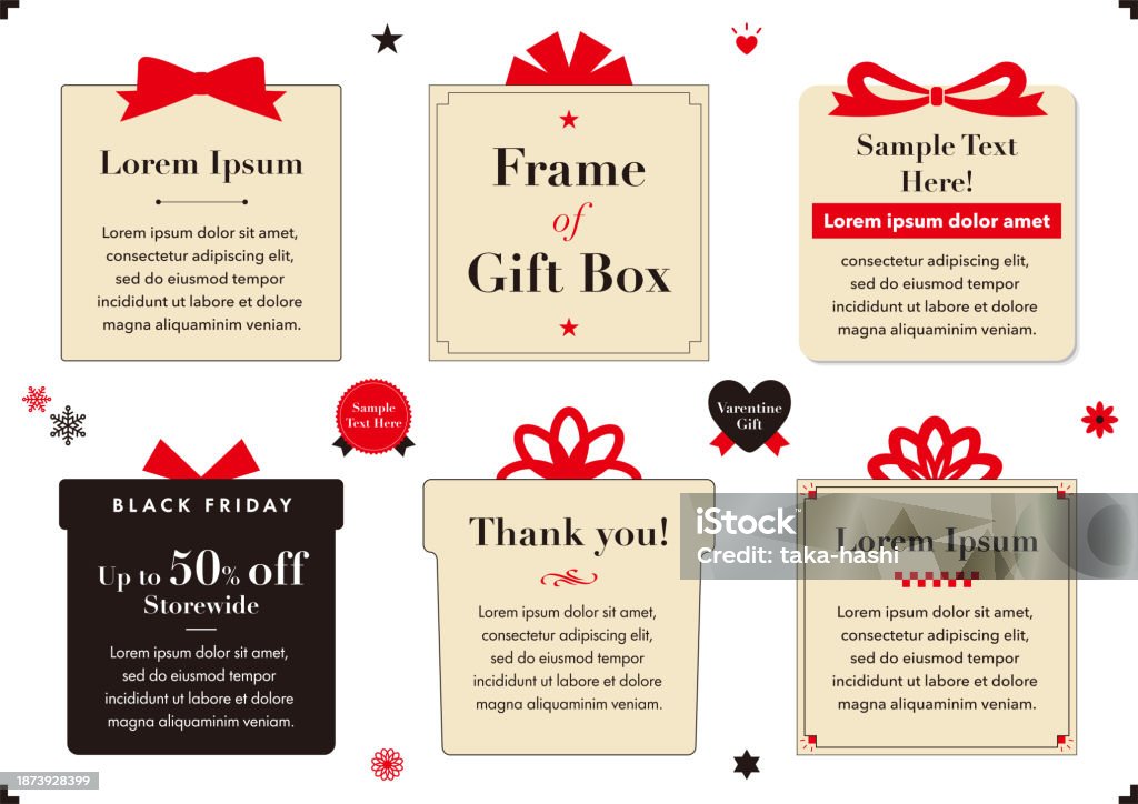 Sample Gift Frame Cute Gift Boxshaped Frame Set Stock Illustration - Download Image Now ...