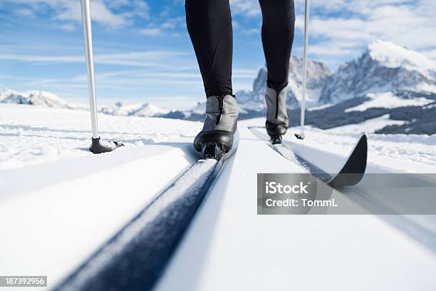Crosscountry Skiing Stock Photo - Download Image Now - Cross-Country Ski, Telemark Skiing, Winter
