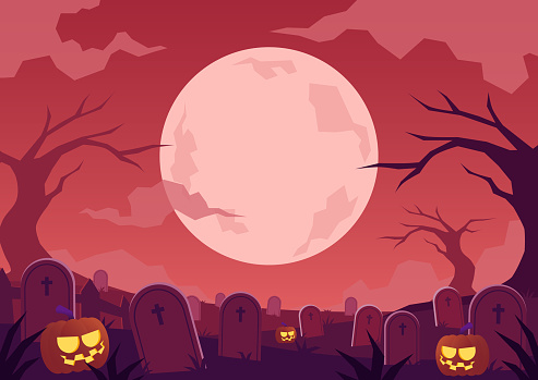 Vector Halloween Trick or Treat holiday background. Vector poster illustration with place for your text.