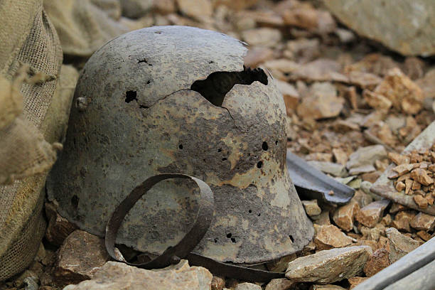 istock Helmet in a historic trench 187394731