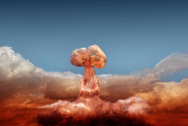 istock Far shot of mushroom cloud after atomic bomb 187394935