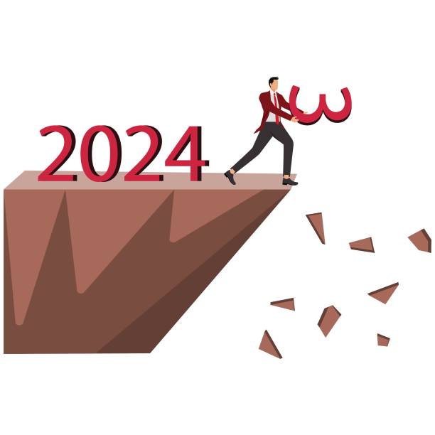 ilustrações de stock, clip art, desenhos animados e ícones de leave 2023, businessman leaves 202 3 to usher in new year - high kick illustrations