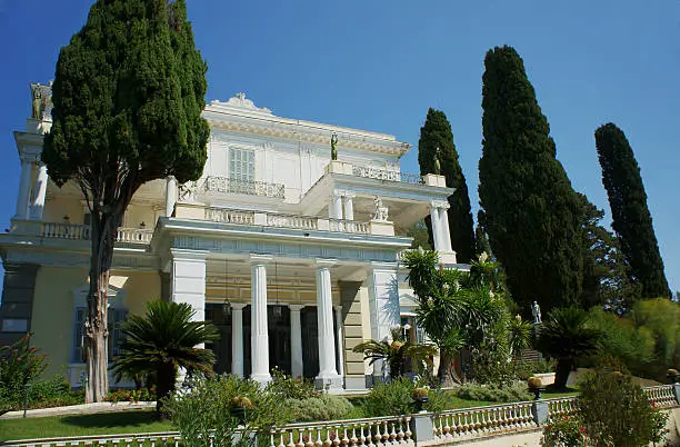 Front of the palace Achilleon, island of Corfu, Greece