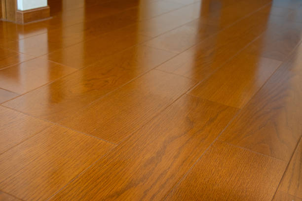 istock Texture of wooden brown flooring 1873986665