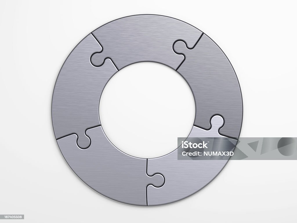 Metall-Stück puzzle, um Konzepte mit clipping path - Lizenzfrei Kreis Stock-Foto