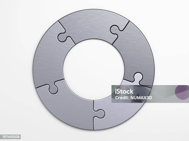 Metallstück Puzzle Um Konzepte Mit Clipping Path Stockfoto und mehr Bilder von Kreis - Kreis, Teilabschnitt, Fünf Gegenstände