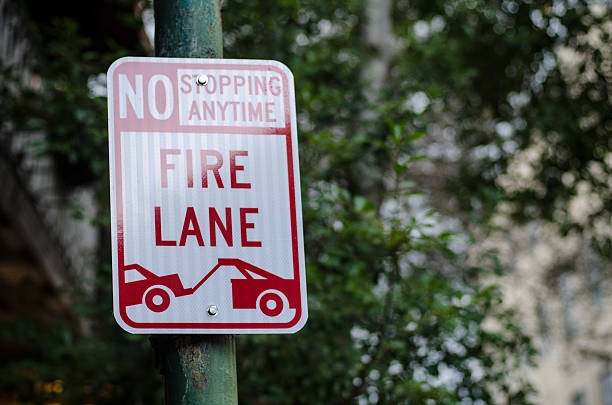istock No parking, fire lane sign 187407567