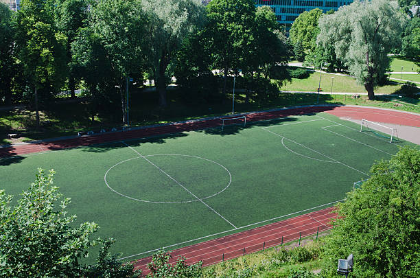 istock Stadium, football field. The top view 187407720