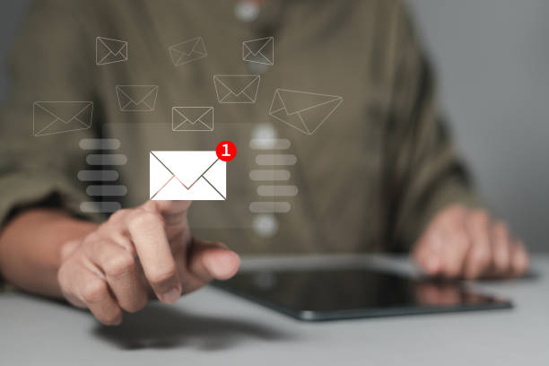 istock New email notification, man touching email symbol for receive new message. business email communication and digital marketing, newsletter, message, sms, electronic communication technology. 1874099670
