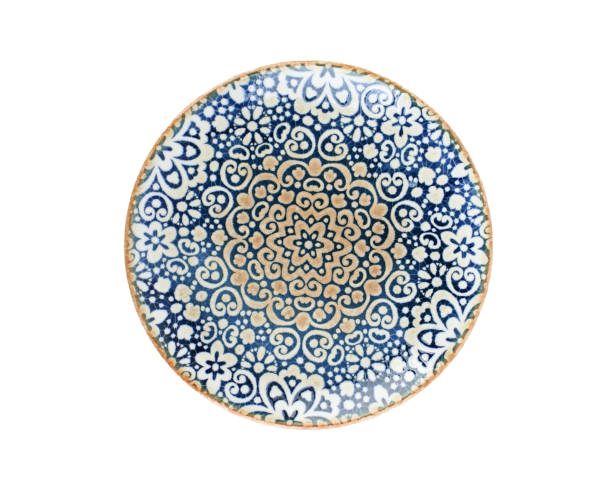 The plate is colorful with oriental patterns and ornaments