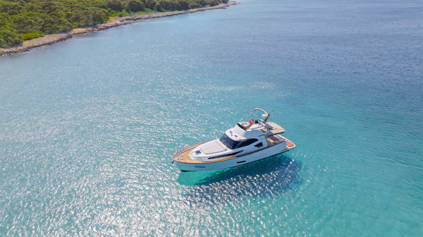 istock Yacht anchored in calm sea 1874145827