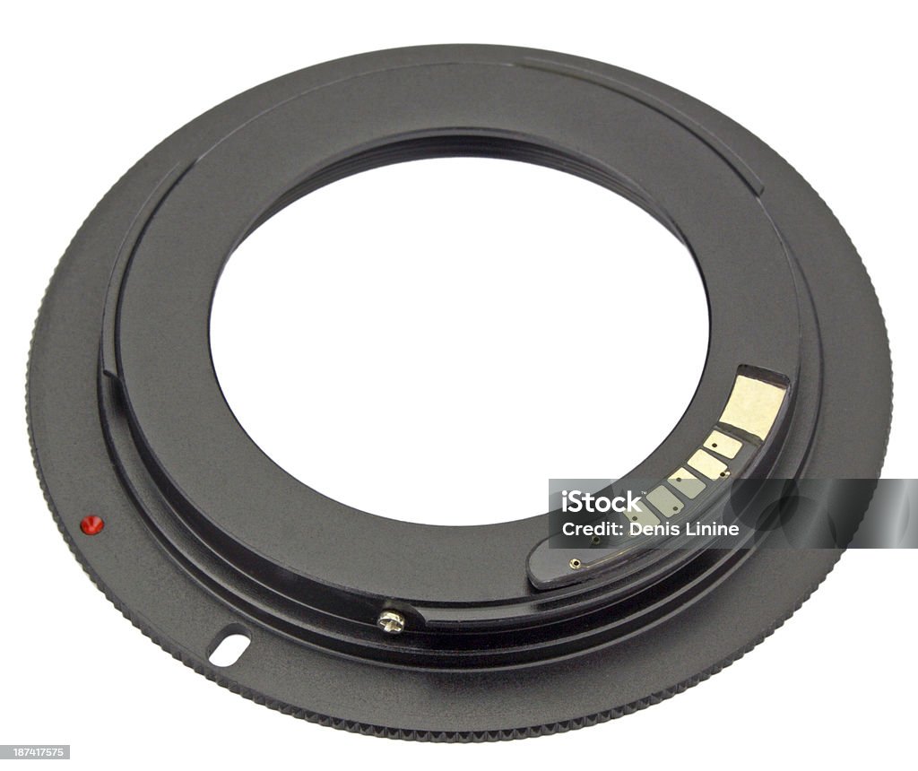 Adaptador de lente de cámara Aislado en blanco - Foto de stock de Adaptador libre de derechos