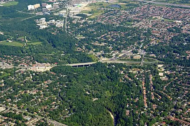 aerial view of the Kingston road area in Scarborough Ontario Canada