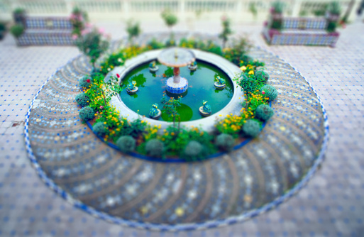 Fountain,Granada,Spain. Selective focus.