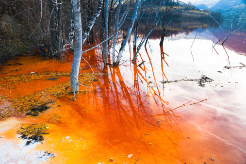 Acid Water Waste From Copper Mine In Romania