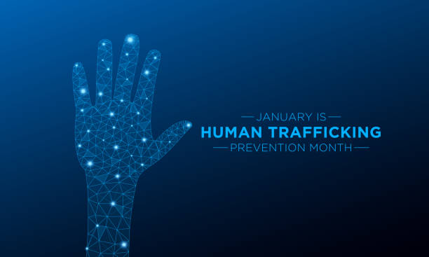 istock National Slavery and Human Trafficking Prevention Month is observed every year on january. Vector illustration on the theme of National Human Trafficking Awareness Month. Template for banner design. 1874214217