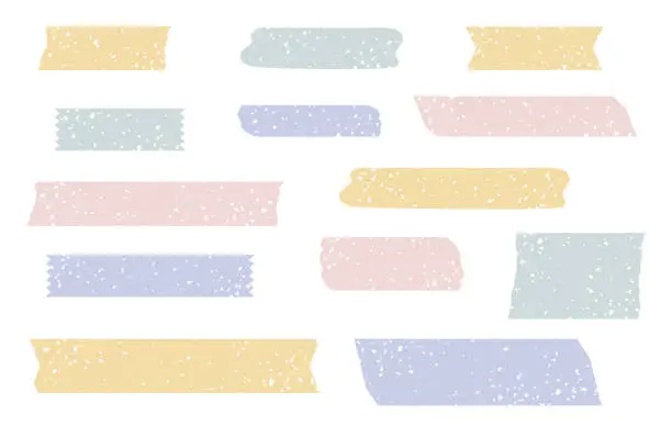 Vector illustration of Fainted masking tape of various lengths
