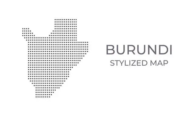 Vector illustration of Map of Burundi in a stylized minimalist style.