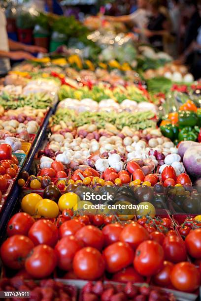 Assortment Of Vegetables At Farmers Market Stock Photo - Download Image Now - Agricultural Fair, Canada, Cherry Tomato