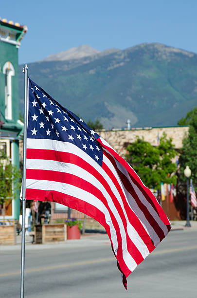 istock American Flag in Small Town America 187425199
