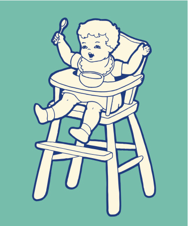 Baby Eating in High Chair