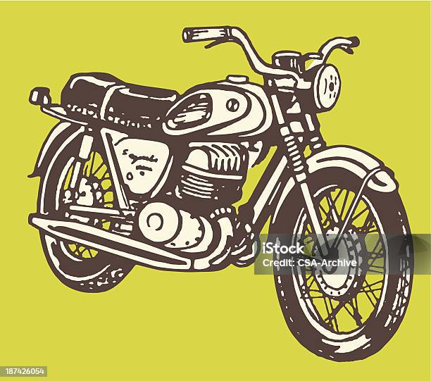 Motorcycle Stock Illustration - Download Image Now - Motorcycle, Retro Style, Old-fashioned