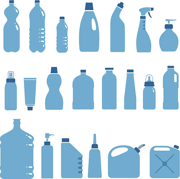 пластиковые флаконы и банки - motor oil bottle stock illustrations